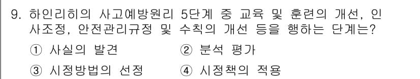 산업안전기사_필기 2022년 9번 - 정답과 핵심 포인트를 검수 중인 기출문제
