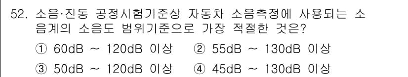 소음진동기사(구) 2016년 52번 - 정답과 핵심 포인트를 검수 중인 기출문제