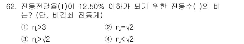 소음진동기사(구) 2016년 62번 - 정답과 핵심 포인트를 검수 중인 기출문제