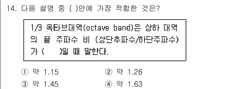 소음진동기사 2016년 14번 - 정답과 핵심 포인트를 검수 중인 기출문제