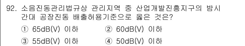소음진동기사 2016년 92번 - 정답과 핵심 포인트를 검수 중인 기출문제