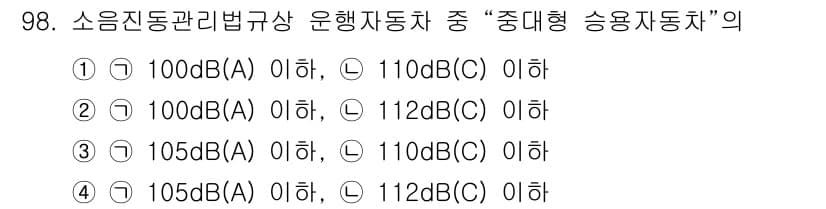소음진동기사 2016년 98번 - 정답과 핵심 포인트를 검수 중인 기출문제