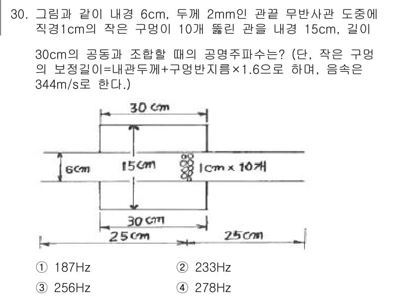 소음진동기사(구) 2017년 30번 - 정답과 핵심 포인트를 검수 중인 기출문제