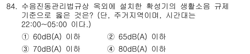 소음진동기사(구) 2017년 85번 - 정답과 핵심 포인트를 검수 중인 기출문제