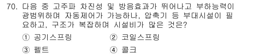 소음진동기사(구) 2018년 70번 - 정답과 핵심 포인트를 검수 중인 기출문제