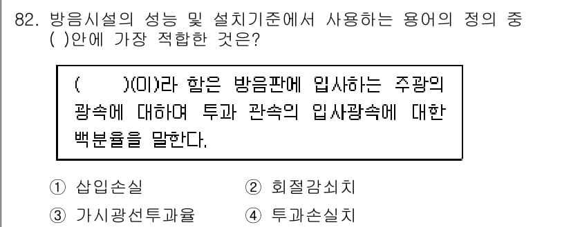 소음진동기사 2018년 82번 - . 진동실시. 

해설: 방음시설의 성능 및 설계기준에서 진동실시는 주파... 에 관한 핵심 기출문제
