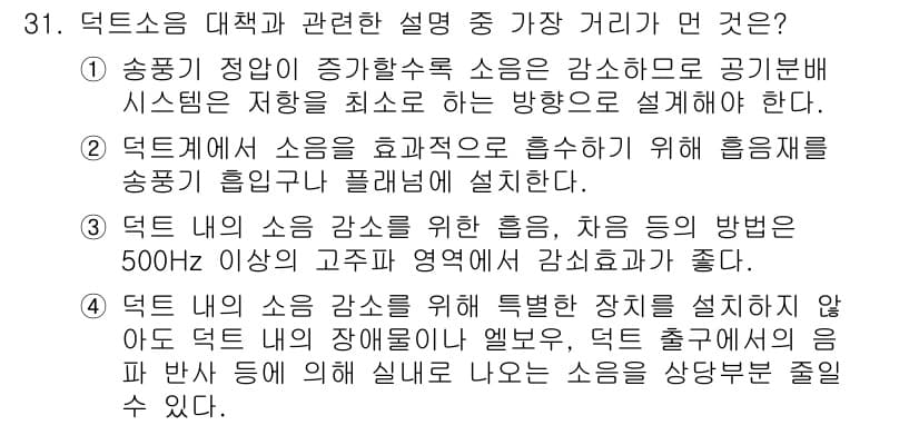소음진동기사(구) 2019년 32번 - 정답과 핵심 포인트를 검수 중인 기출문제