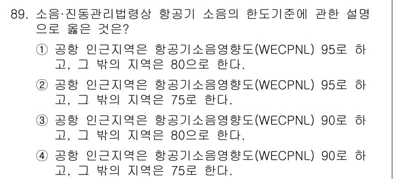 소음진동기사(구) 2020년 89번 - 정답과 핵심 포인트를 검수 중인 기출문제