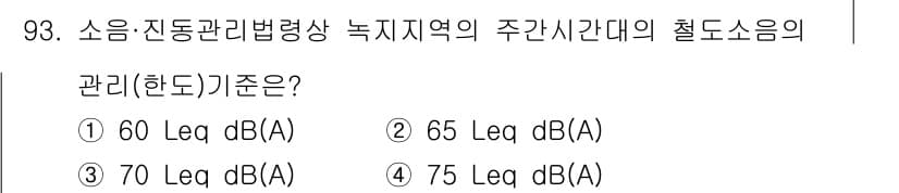 소음진동기사(구) 2020년 93번 - 정답과 핵심 포인트를 검수 중인 기출문제