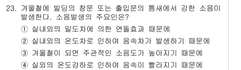 소음진동기사 2020년 23번 - 정답과 핵심 포인트를 검수 중인 기출문제