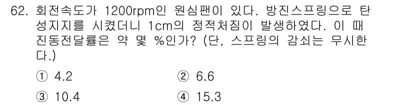 소음진동기사 2020년 62번 - 정답과 핵심 포인트를 검수 중인 기출문제
