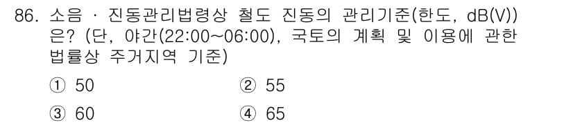 소음진동기사(구) 2021년 86번 - 정답과 핵심 포인트를 검수 중인 기출문제