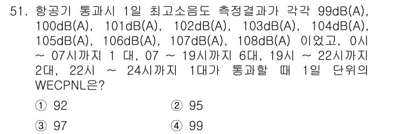소음진동기사 2021년 51번 - 정답과 핵심 포인트를 검수 중인 기출문제