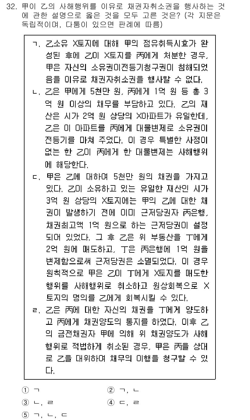 변리사_1차(2교시) 2022년 32번 - 정답과 핵심 포인트를 검수 중인 기출문제