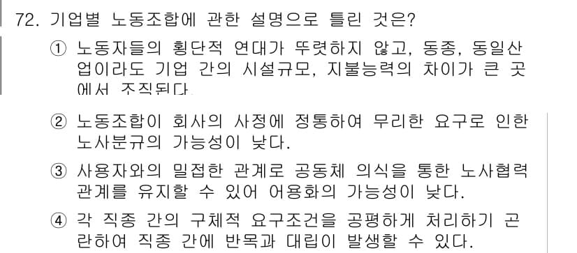 직업상담사_2급(구) 2022년 72번 - 3번 정답의 이유는, 직무 수행에서의 긴밀한 협업이 이루어지지 않으면 개... 에 관한 핵심 기출문제
