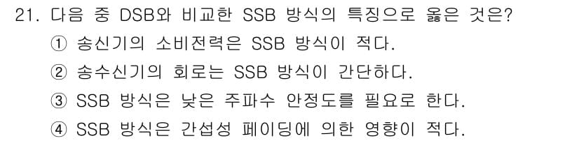 무선설비기사 2021년 21번 - 정답과 핵심 포인트를 검수 중인 기출문제