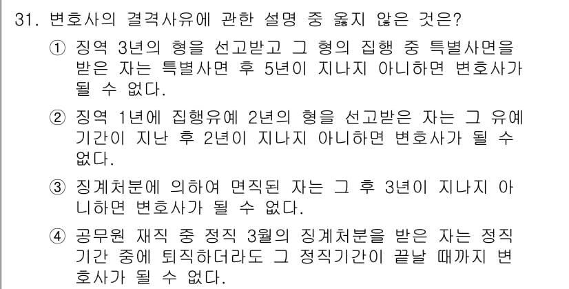 법조윤리 2021년 31번 - 정답과 핵심 포인트를 검수 중인 기출문제