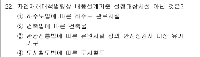 방재기사 2019년 22번 - 정답과 핵심 포인트를 검수 중인 기출문제