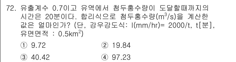 방재기사 2020년 72번 - 정답과 핵심 포인트를 검수 중인 기출문제