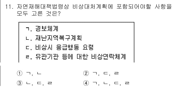 방재기사 2022년 11번 - 정답과 핵심 포인트를 검수 중인 기출문제
