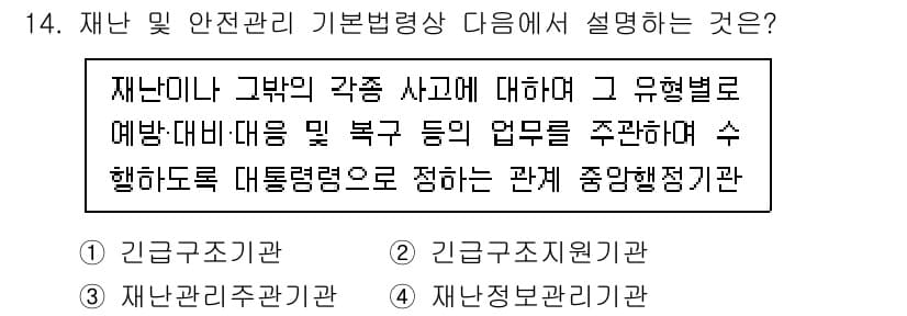 방재기사 2022년 14번 - 정답과 핵심 포인트를 검수 중인 기출문제