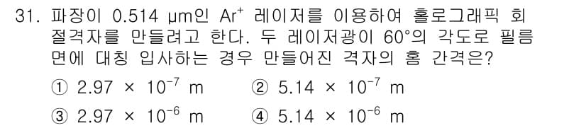광학기사 2022년 31번 - 정답과 핵심 포인트를 검수 중인 기출문제