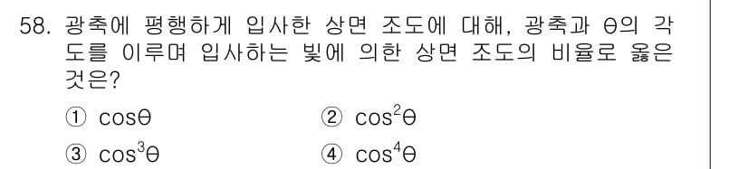 광학기사 2022년 58번 - 정답과 핵심 포인트를 검수 중인 기출문제