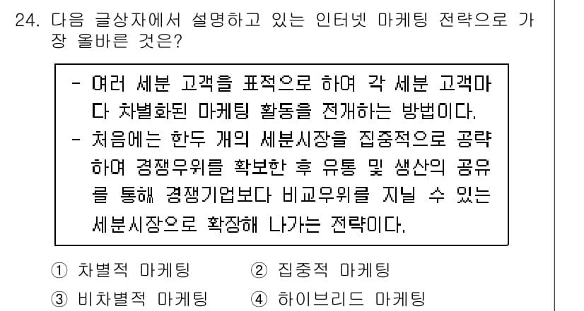 전자상거래운용사 2022년 24번 - 정답과 핵심 포인트를 검수 중인 기출문제