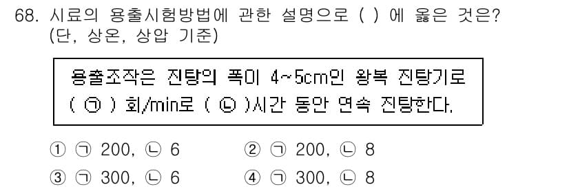 폐기물처리기사 2022년 68번 - 시료의 용출 시험은 일정한 속도로 용출된다면, 시간당 용출량은 고정된 값... 에 관한 핵심 기출문제