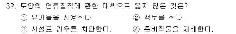 농산물품질관리사_1차 2022년 31번 - 정답과 핵심 포인트를 검수 중인 기출문제