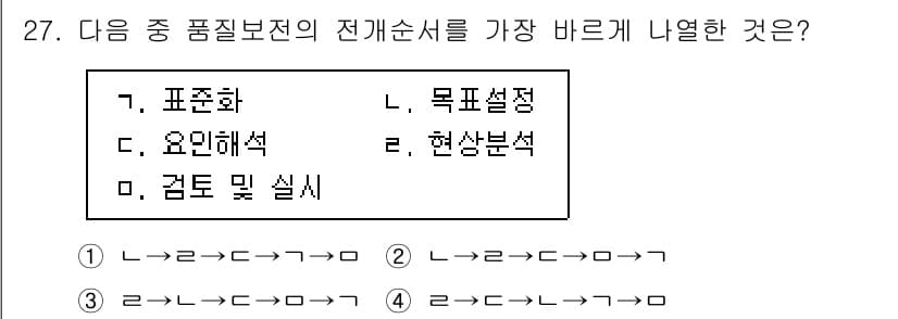 설비보전기사(구) 2022년 27번 - 정답과 핵심 포인트를 검수 중인 기출문제