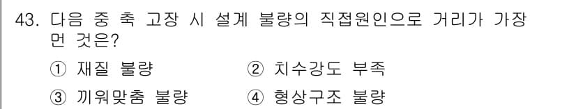 설비보전기사(구) 2022년 43번 - 정답과 핵심 포인트를 검수 중인 기출문제