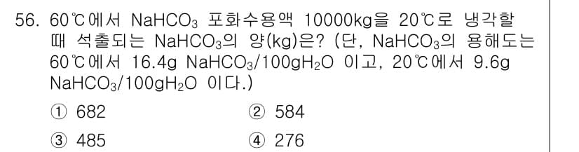화공기사(구)(구) 2022년 56번 - 정답과 핵심 포인트를 검수 중인 기출문제