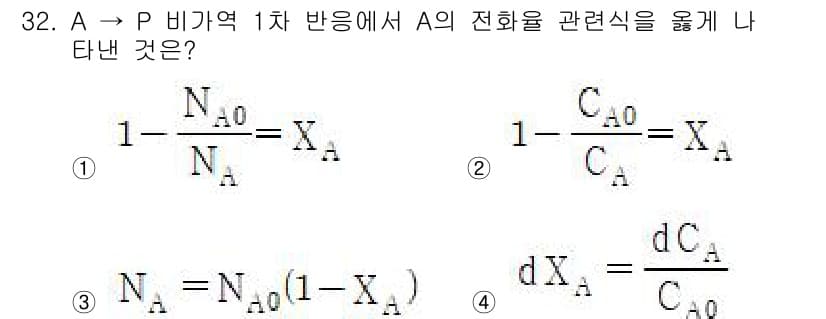 화공기사(구) 2022년 32번 - 정답과 핵심 포인트를 검수 중인 기출문제