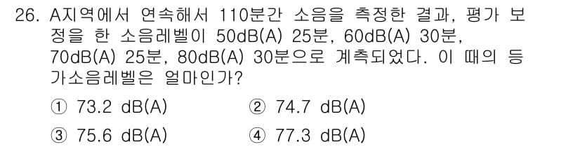 소음진동기사 2022년 26번 - 정답과 핵심 포인트를 검수 중인 기출문제