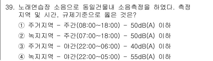 소음진동기사 2022년 39번 - 정답과 핵심 포인트를 검수 중인 기출문제