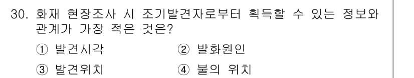 화재감식평가기사 2022년 30번 - 정답과 핵심 포인트를 검수 중인 기출문제