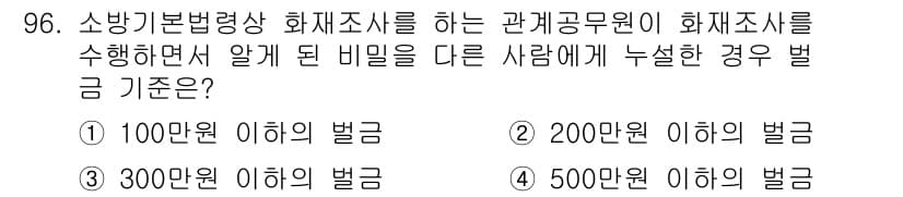 화재감식평가기사 2022년 96번 - 정답과 핵심 포인트를 검수 중인 기출문제