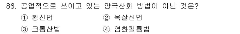 금속재료기사 2022년 86번 - 정답과 핵심 포인트를 검수 중인 기출문제