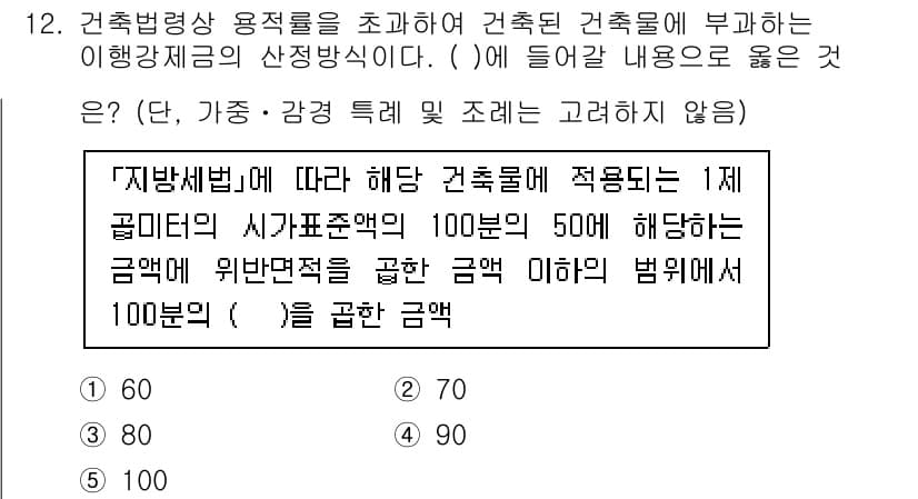 주택관리사보_2차 2021년 12번 - 정답 4번이 맞는 이유는, '주택법 시행규칙'에 따라 해당 건축물이 적용... 에 관한 핵심 기출문제