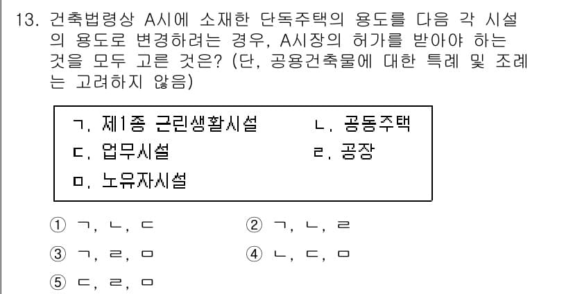 주택관리사보_2차 2021년 13번 - 정답은 3번, 공동주택입니다. 건축법상 단독주택의 용도 변경 시, 공동주... 에 관한 핵심 기출문제