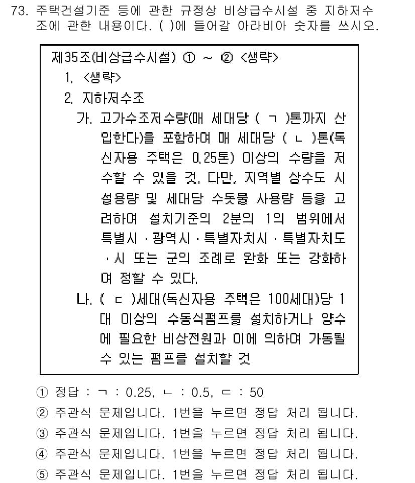 주택관리사보_2차 2021년 73번 - 정답과 핵심 포인트를 검수 중인 기출문제