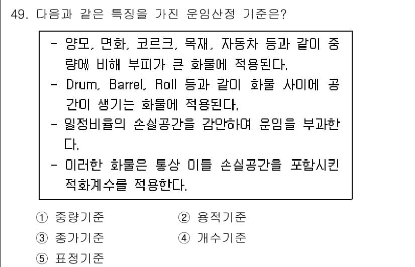 물류관리사_1교시 2022년 49번 - 정답과 핵심 포인트를 검수 중인 기출문제