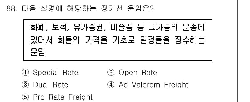 물류관리사_1교시 2022년 88번 - 정답과 핵심 포인트를 검수 중인 기출문제