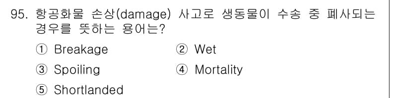 물류관리사_1교시 2022년 95번 - 정답과 핵심 포인트를 검수 중인 기출문제