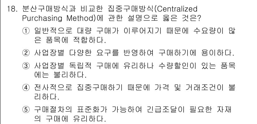 물류관리사_2교시 2022년 18번 - 정답과 핵심 포인트를 검수 중인 기출문제
