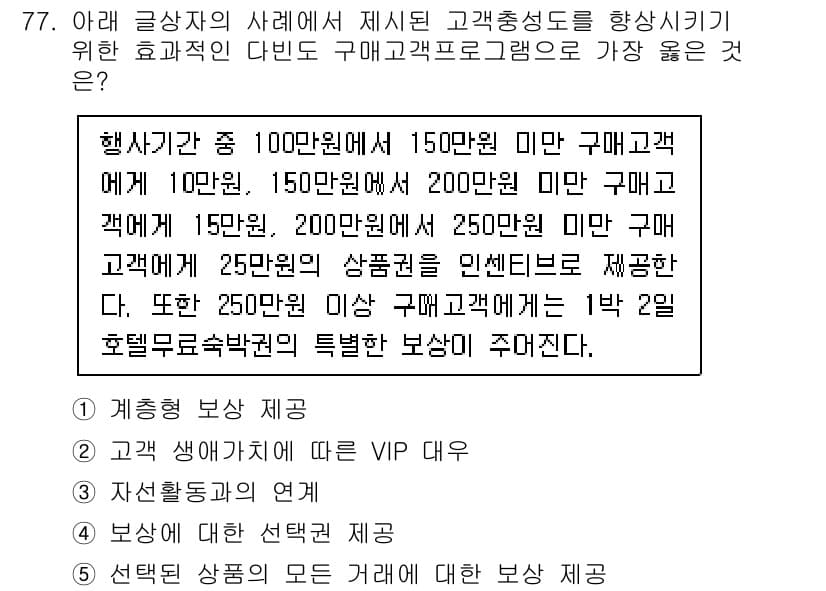 유통관리사_1급 2022년 77번 - 정답과 핵심 포인트를 검수 중인 기출문제