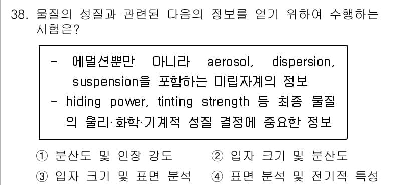 화학분석기사 2022년 38번 - 정답과 핵심 포인트를 검수 중인 기출문제