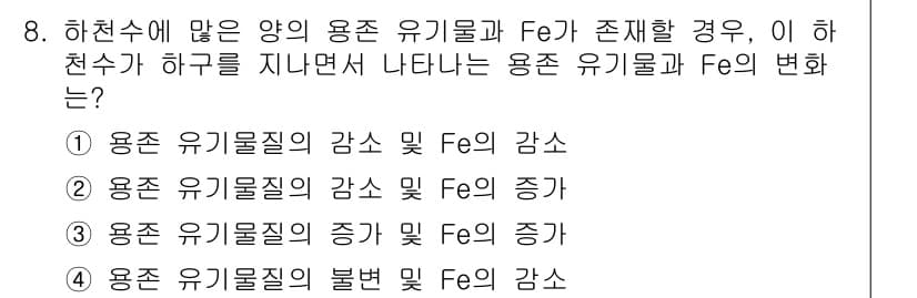 해양환경기사 2022년 8번 - 정답과 핵심 포인트를 검수 중인 기출문제