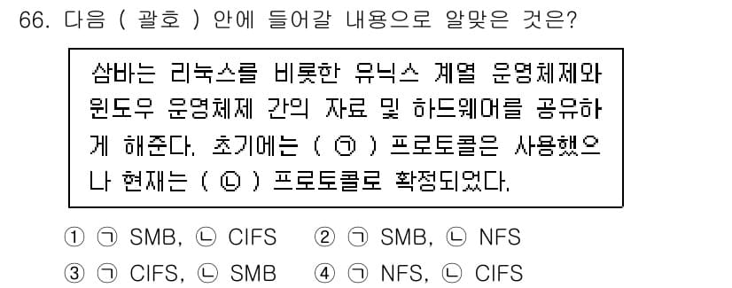 리눅스마스터_2급 2022년 66번 - 정답과 핵심 포인트를 검수 중인 기출문제